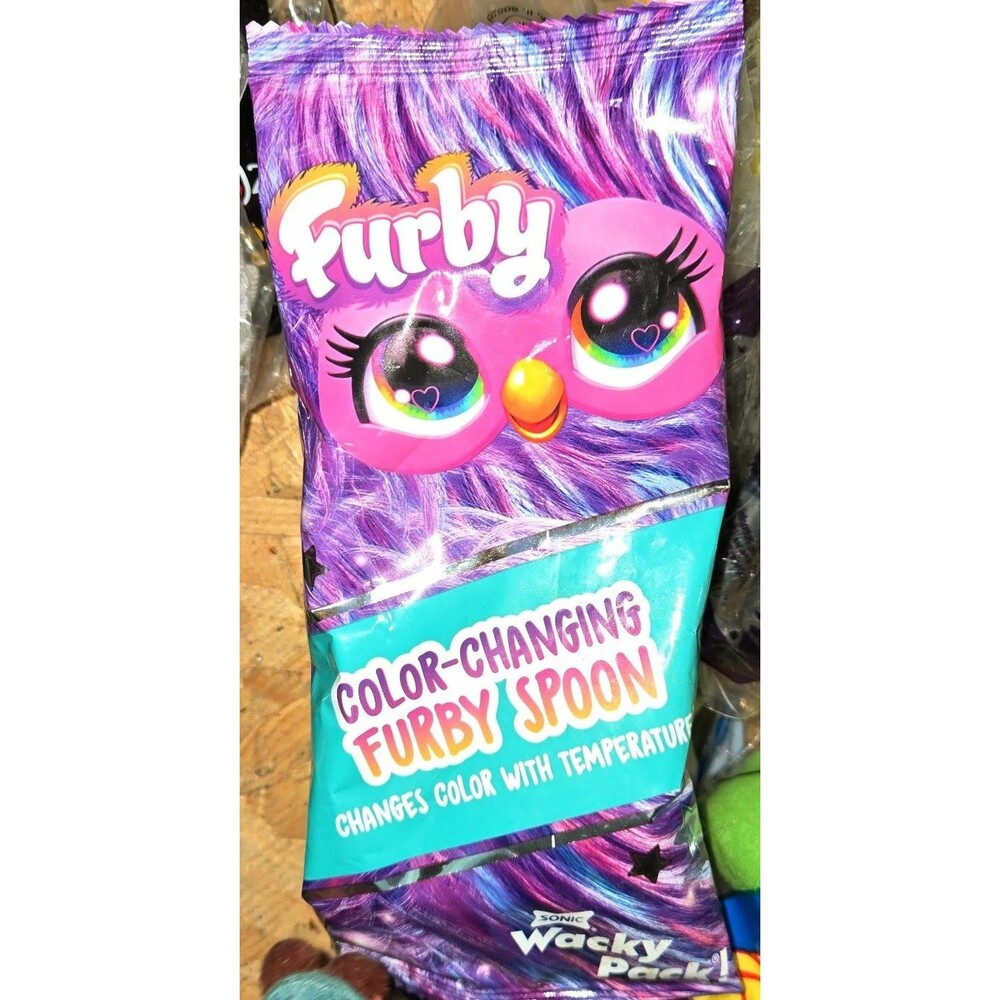 NEW! 2023 Sonic Wacky Pack toy: Furby Color Changing Spoon Purple